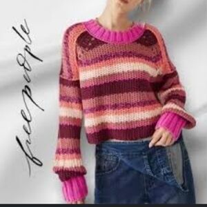 Free People Devon Sweater, Size L, multicolored